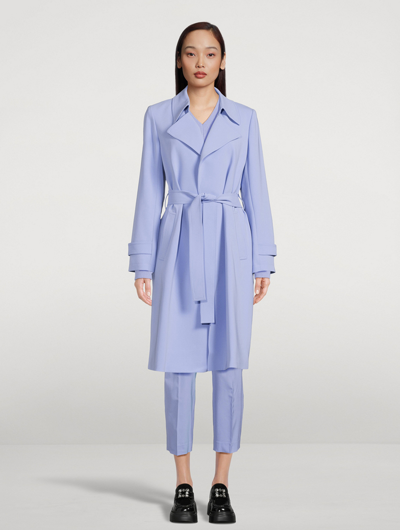 THEORY Oaklane Admiral Crepe Belted Trench Coat | Holt Renfrew