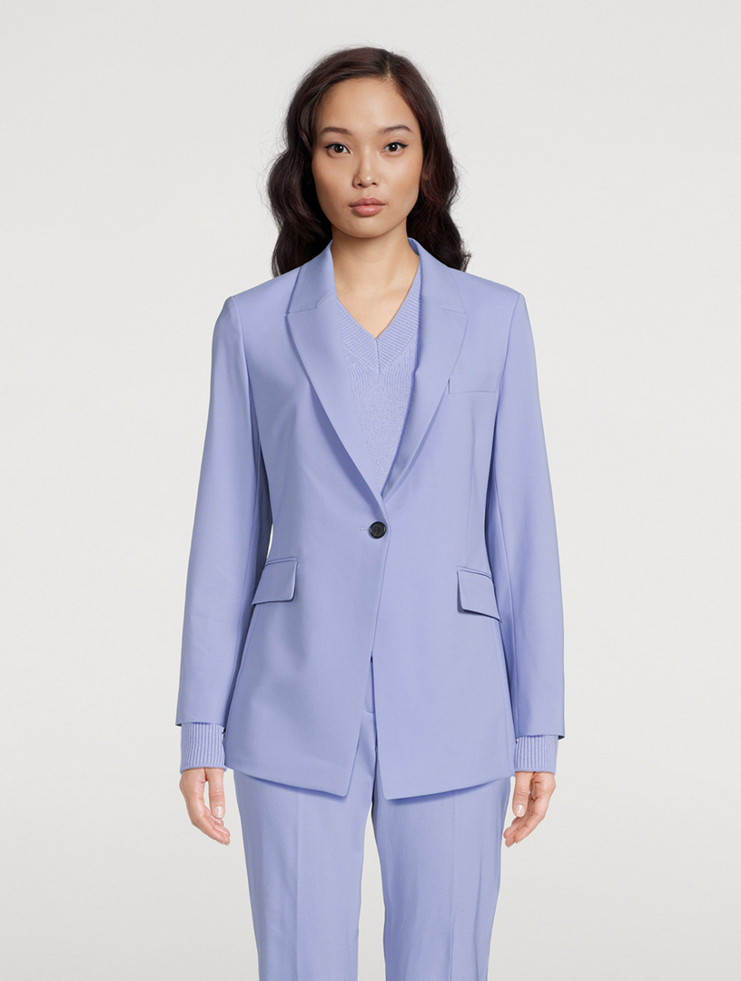 Womens Pure Wool Light Blue Suit