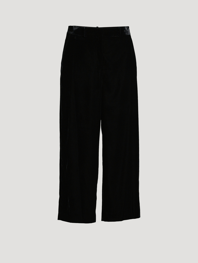 Straight velvet trousers