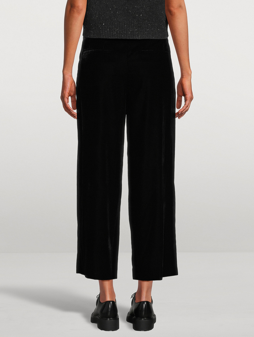 GANNI Stretch-Velvet Flare-Leg Pants