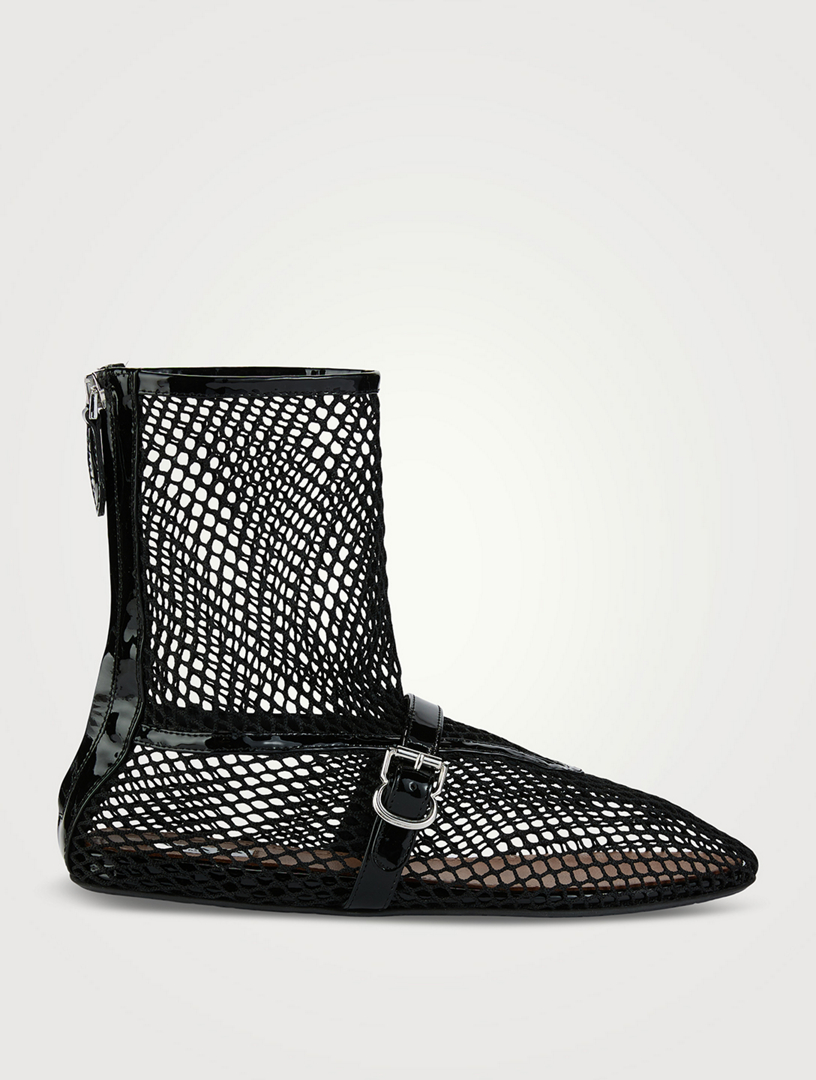 Fishnet Ankle Boots