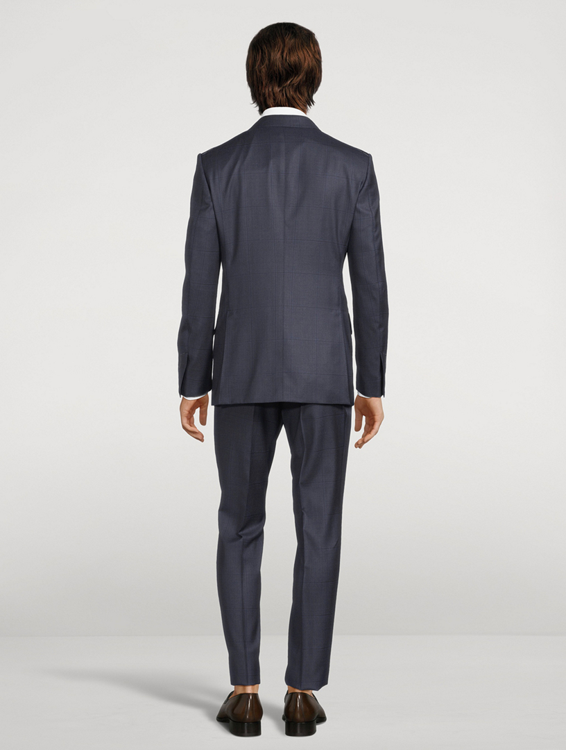 Shelton Mouline Overcheck Wool Two-Piece Suit