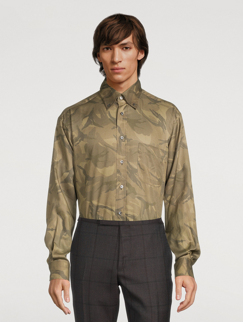 Long-Sleeve Shirt Camo Print