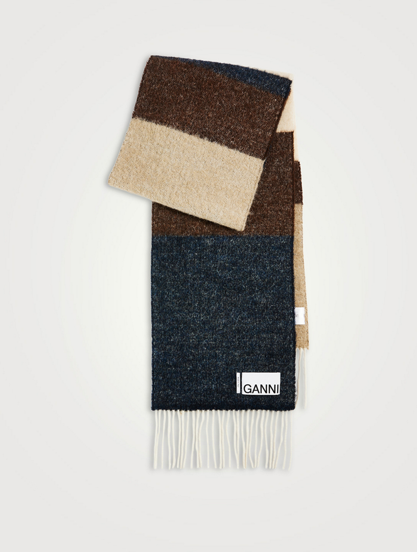 GANNI Oversized Fringed Scarf Holt Renfrew