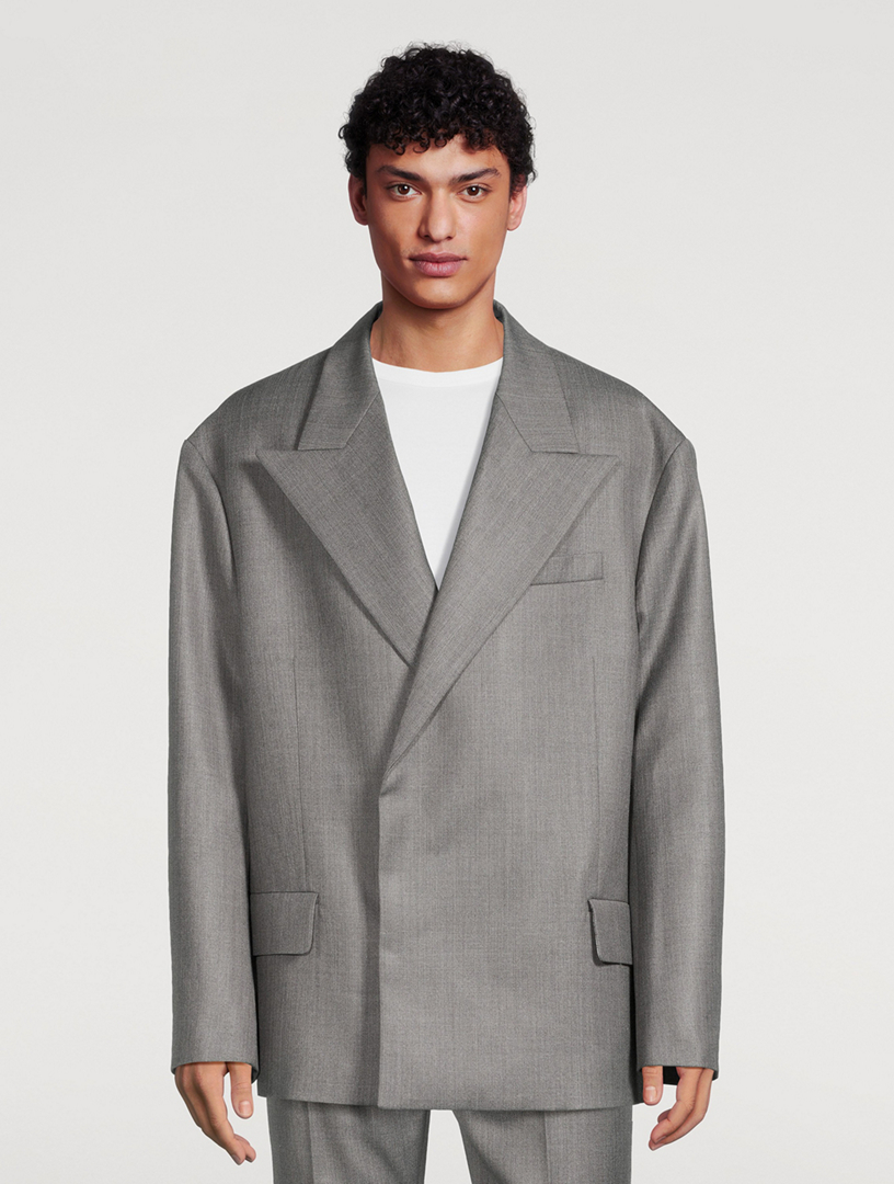 Wool-Blend Relaxed Suit Jacket