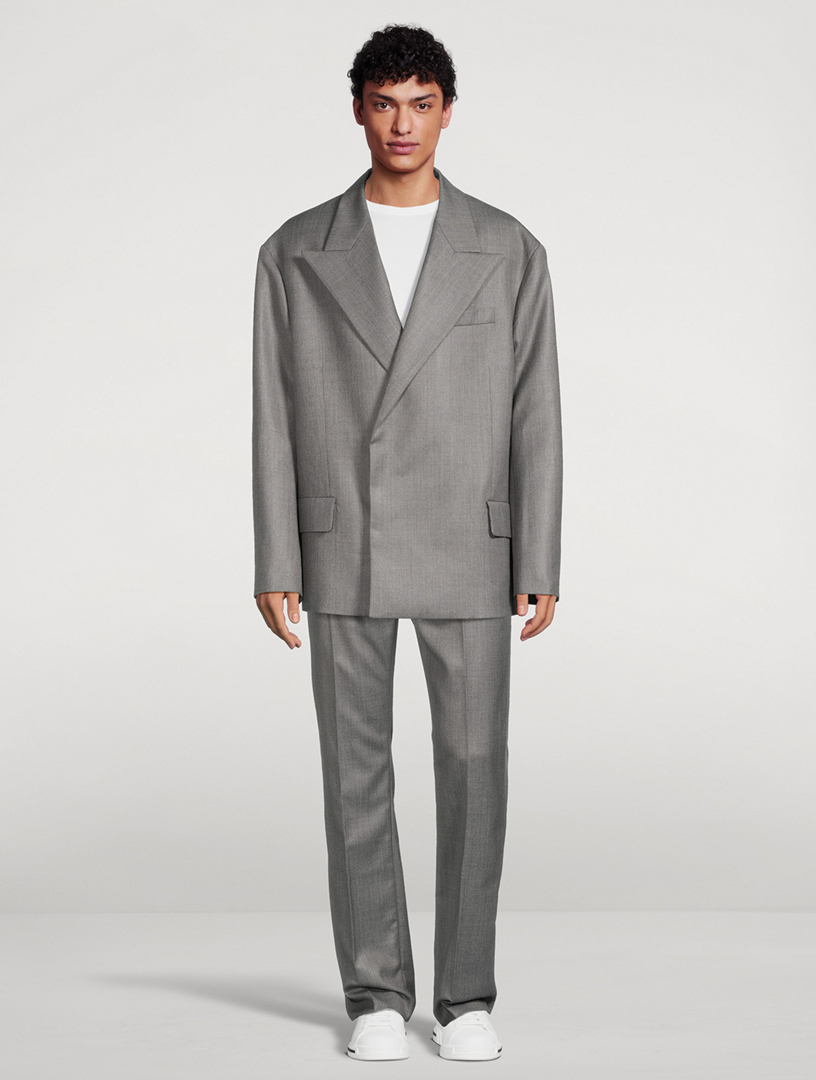Wool-Blend Relaxed Suit Jacket
