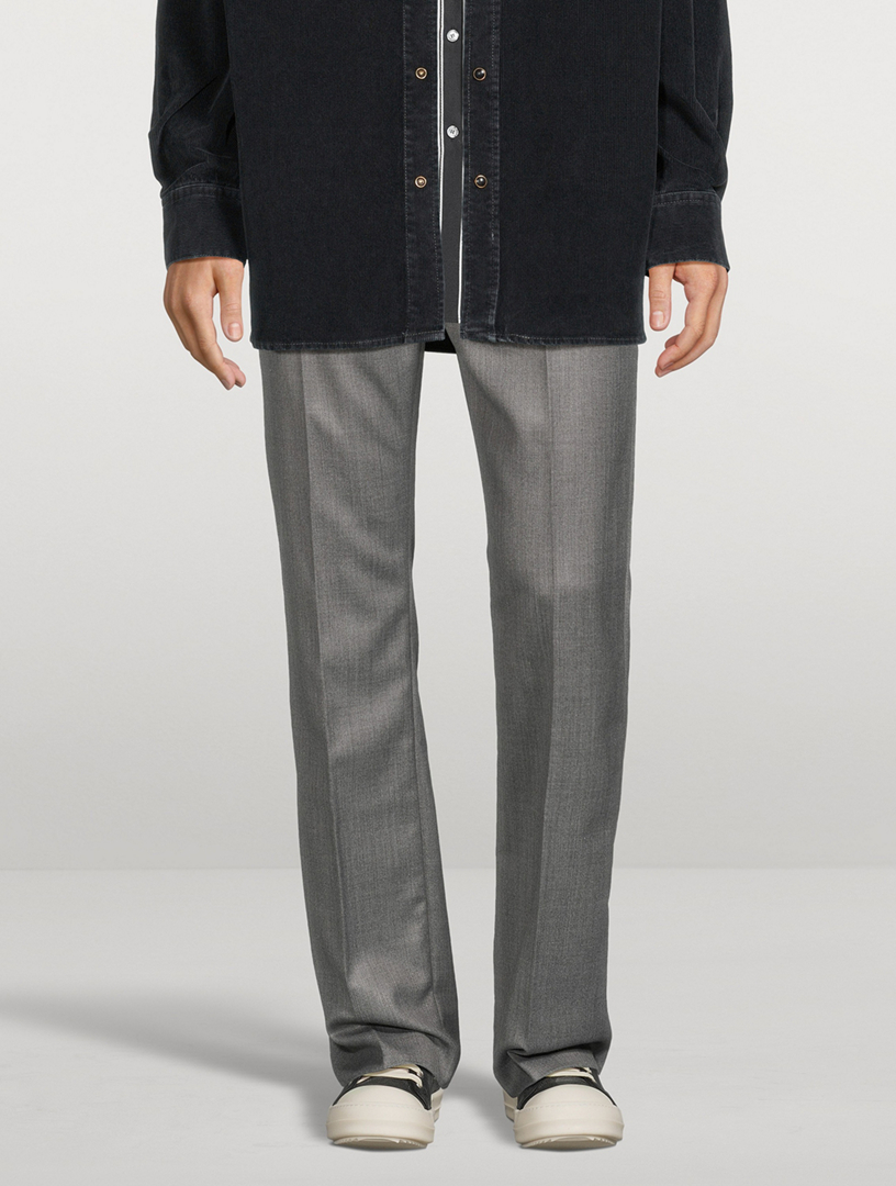 Wool-Blend Tailored Pants