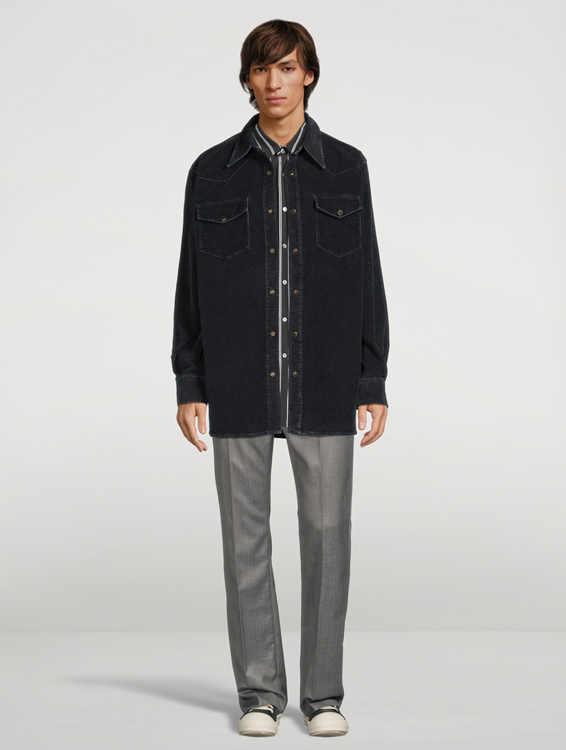 Wool-Blend Tailored Pants
