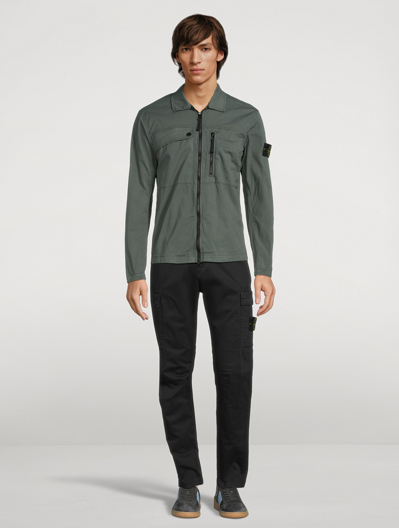 Stretch Cotton Twill Overshirt