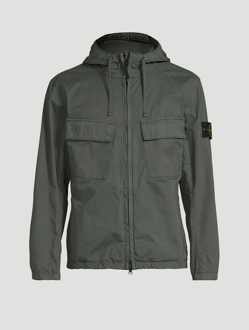 Stone Island Pullover Cotton Nylon Ribbed Fleece Green - Mens