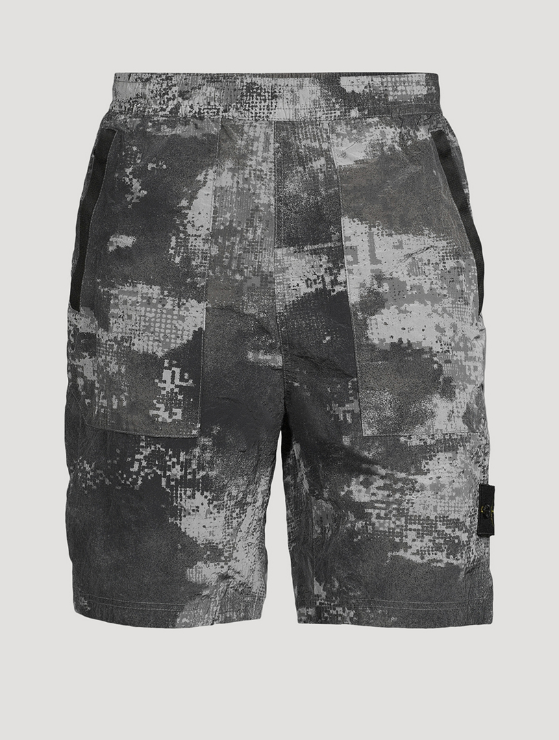 Nylon Bermuda Shorts Camo Print