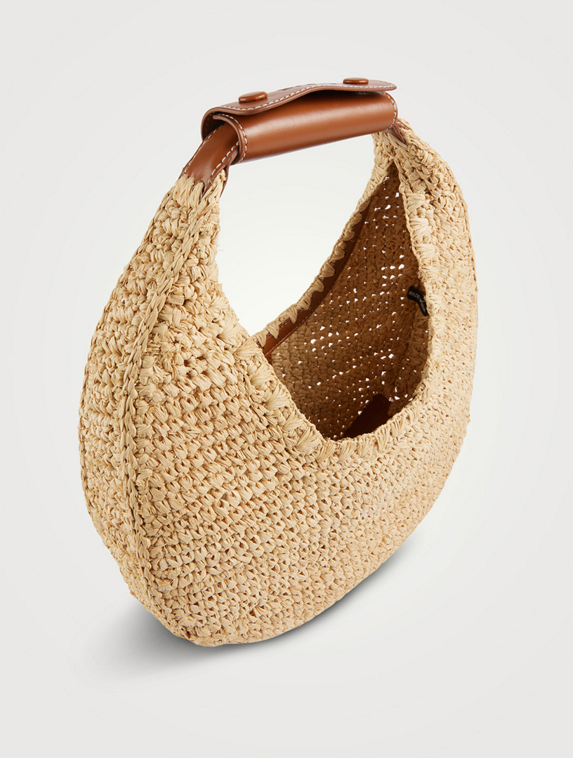 Moon Raffia Shoulder Bag