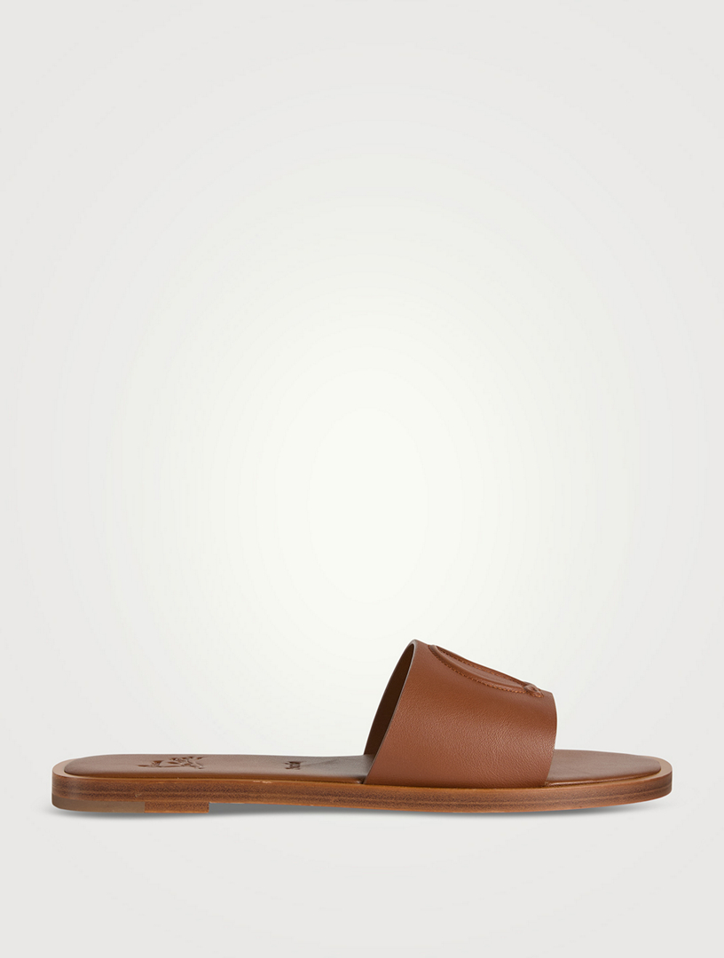 CL Leather Slide Sandals