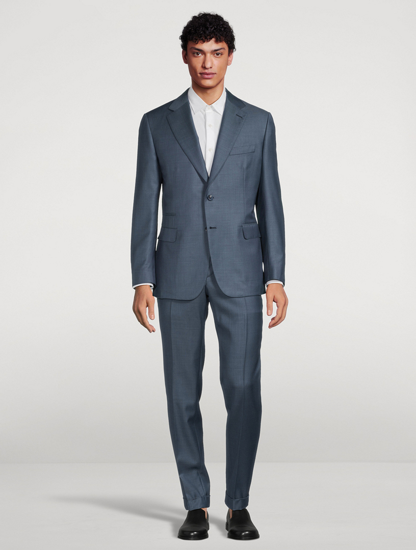 Wool Sharkskin Two-Piece Suit
