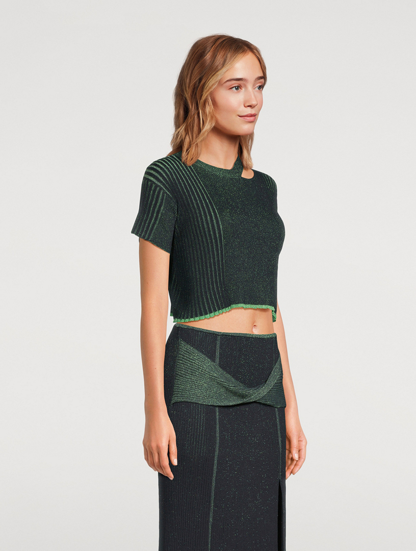 PH5 Yolanda Metallic Mixed Rib Cropped Top