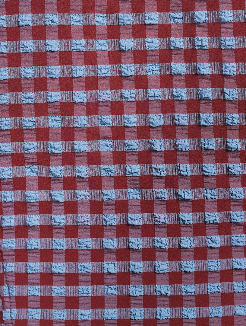 Seersucker Blouse Gingham Print