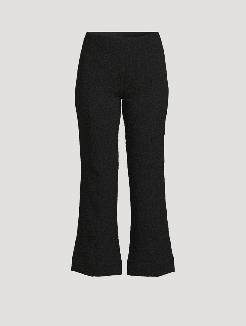 Theory + Demitria 2 Check Stretch-Wool Flared Pants