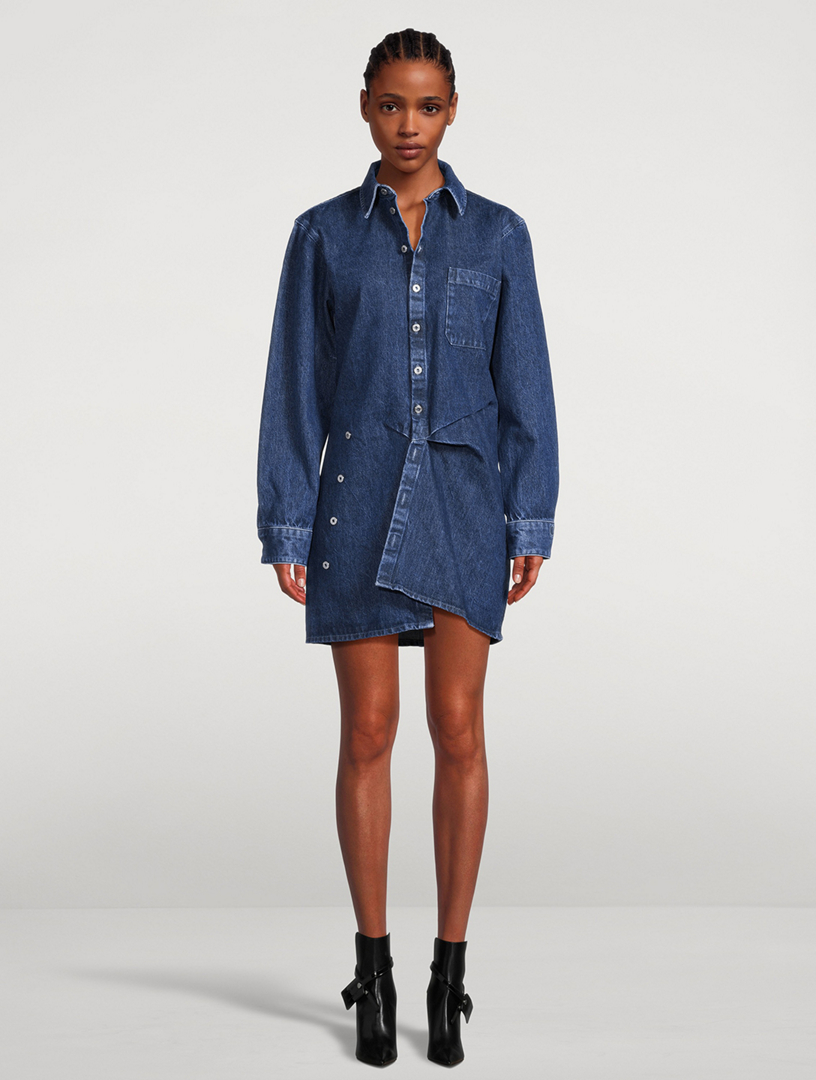 Twist Denim Shirt Dress