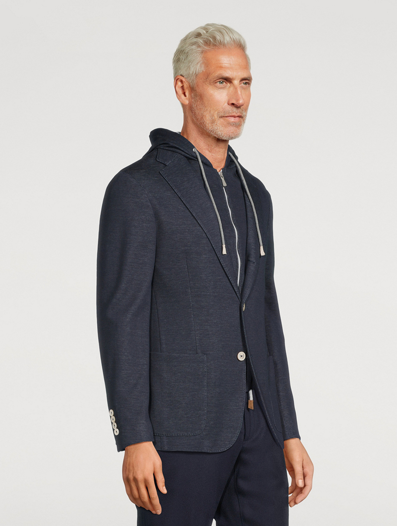 Cotton And Cashmere Jacket With Hood