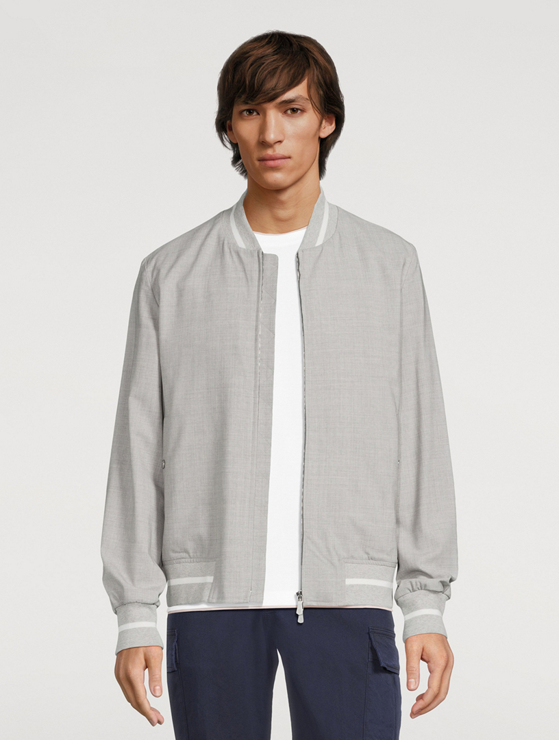 Stretch Wool Bomber Jacket