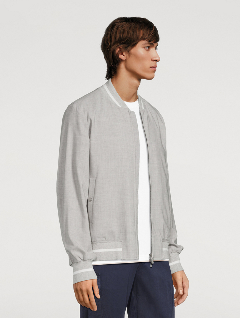 Stretch Wool Bomber Jacket