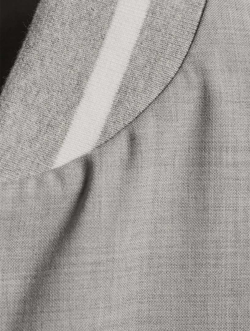 Stretch Wool Bomber Jacket