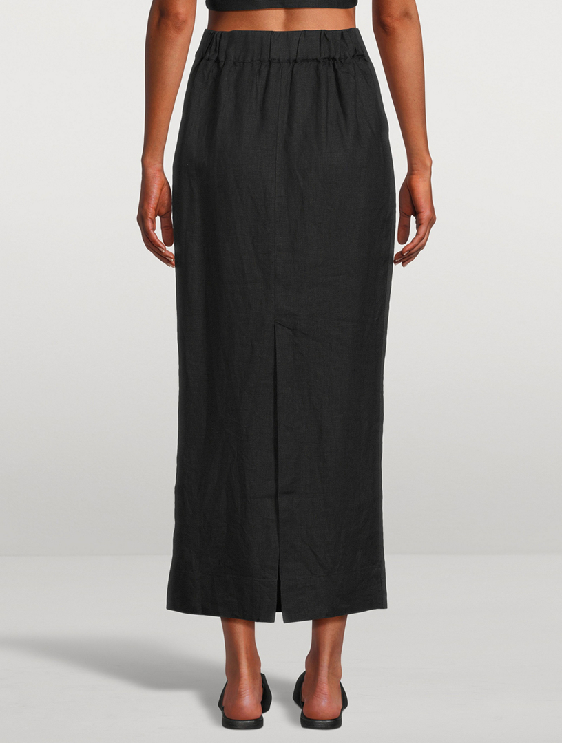 Emma Linen Pencil Skirt