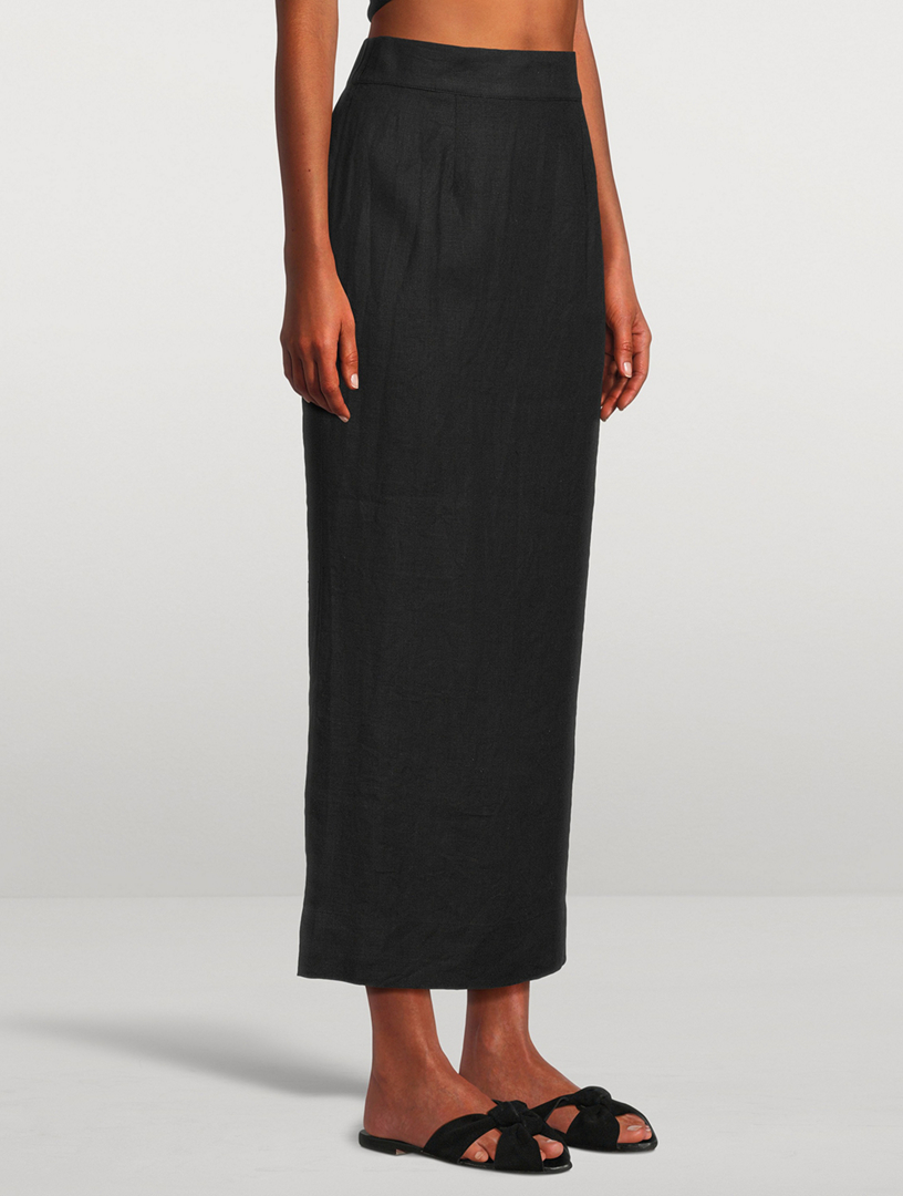 Emma Linen Pencil Skirt