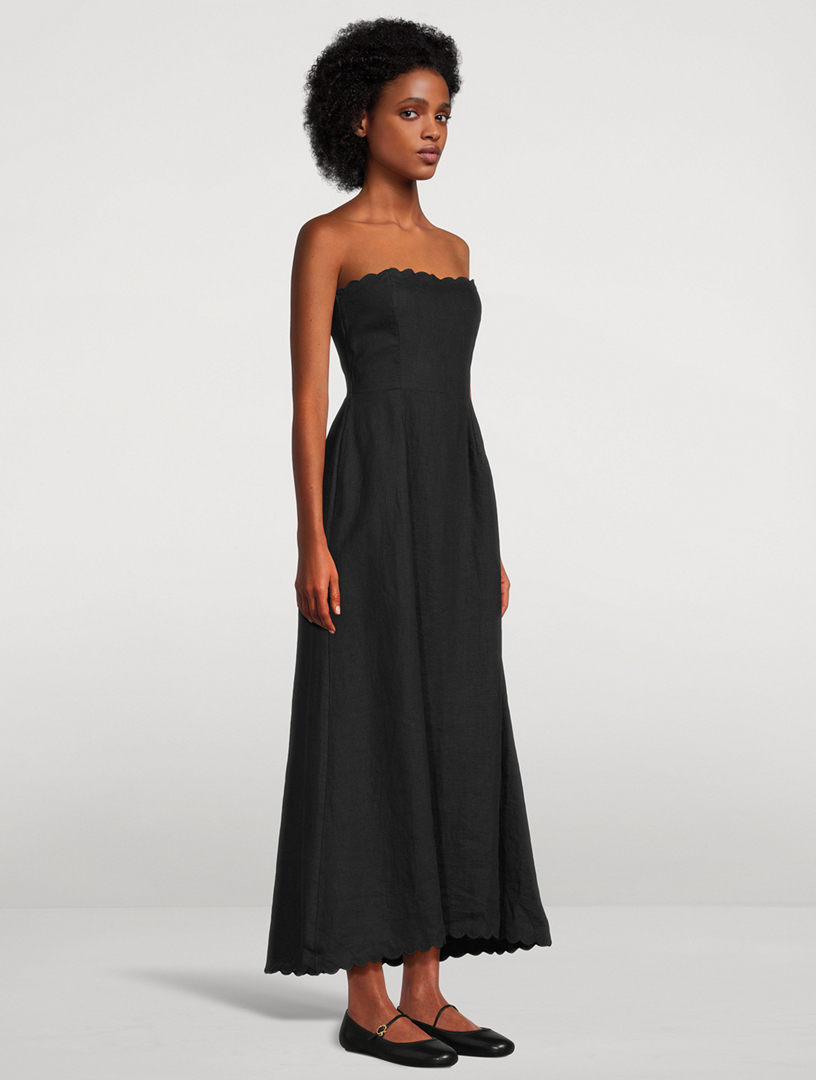 Zayla Strapless Linen Dress