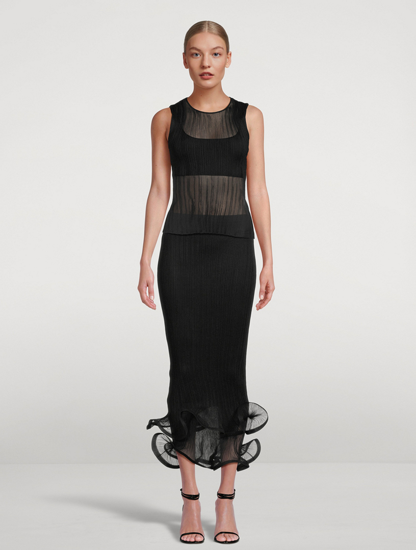Kelso Plissé Pencil Skirt