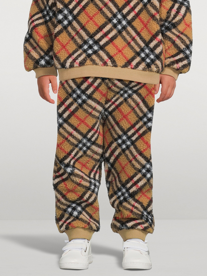 BURBERRY Check Fleece Jogger Pants