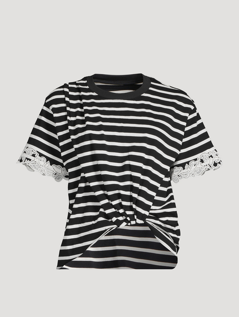 Draped T-Shirt Stripe Print