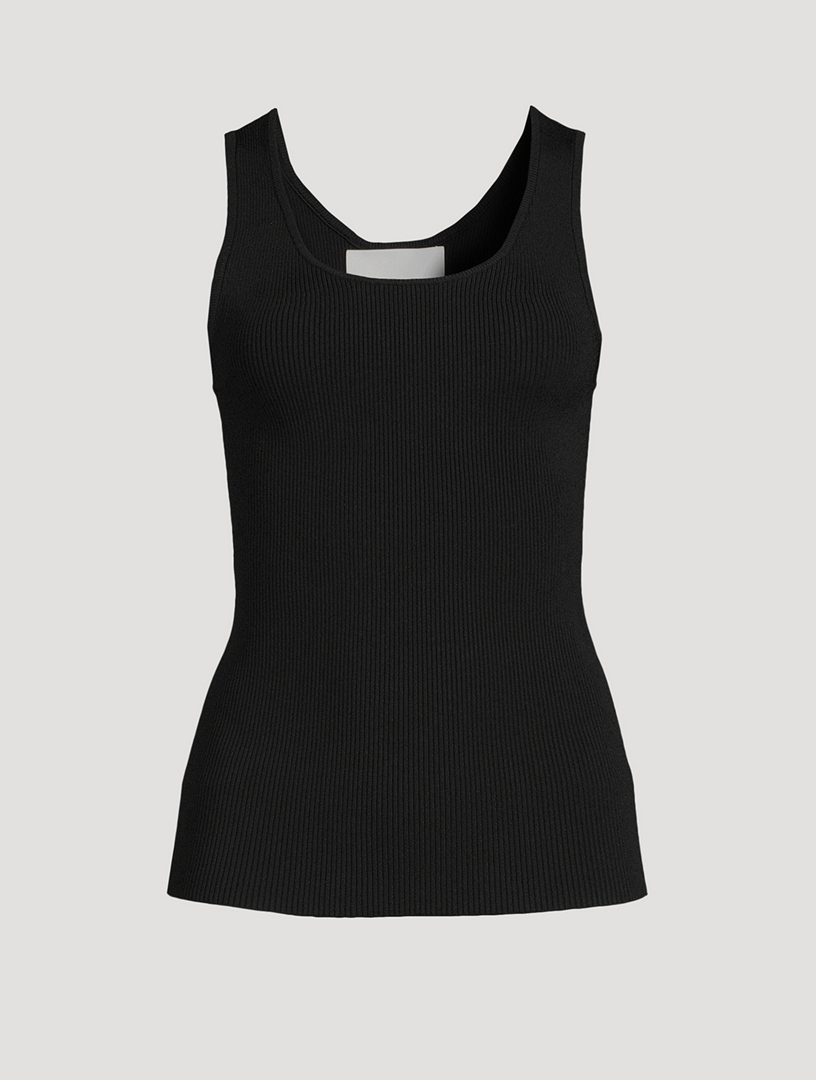 Vafful Summer Crop Sleeveless Tank Tops Cami Basic Top for Women Shirt  Ribbed Racerback Blouses Black M 