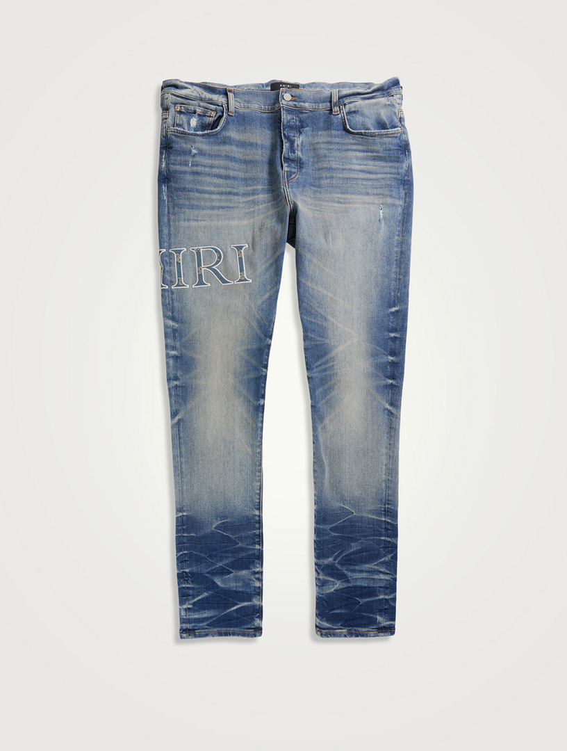 Buy PURPLE BRAND Repair Distressed Skinny Jeans - Blue At 34% Off