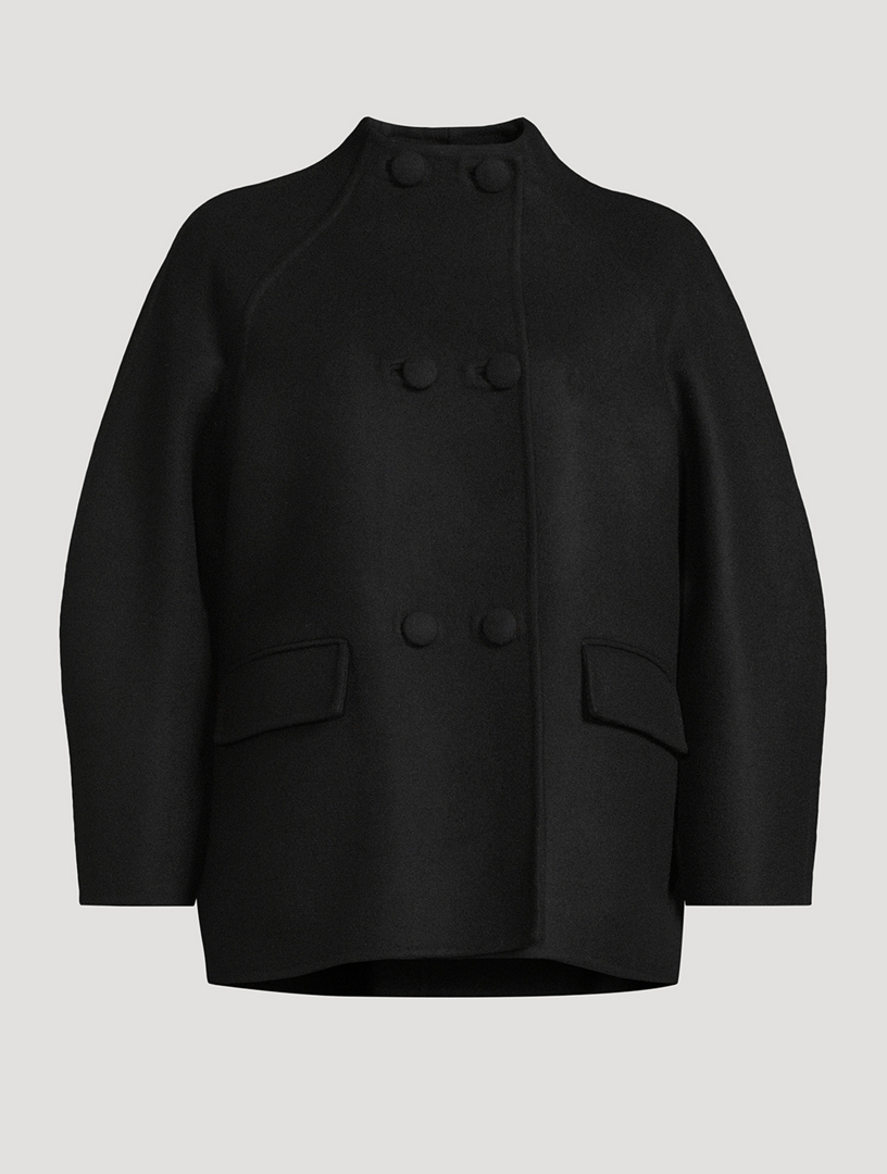 ANOTHER TOMORROW Wool Cocoon Short Coat | Holt Renfrew