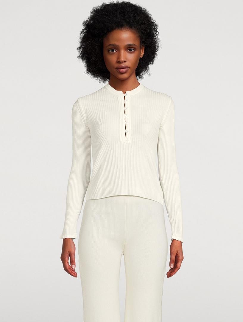 Wool-Blend Ribbed Henley