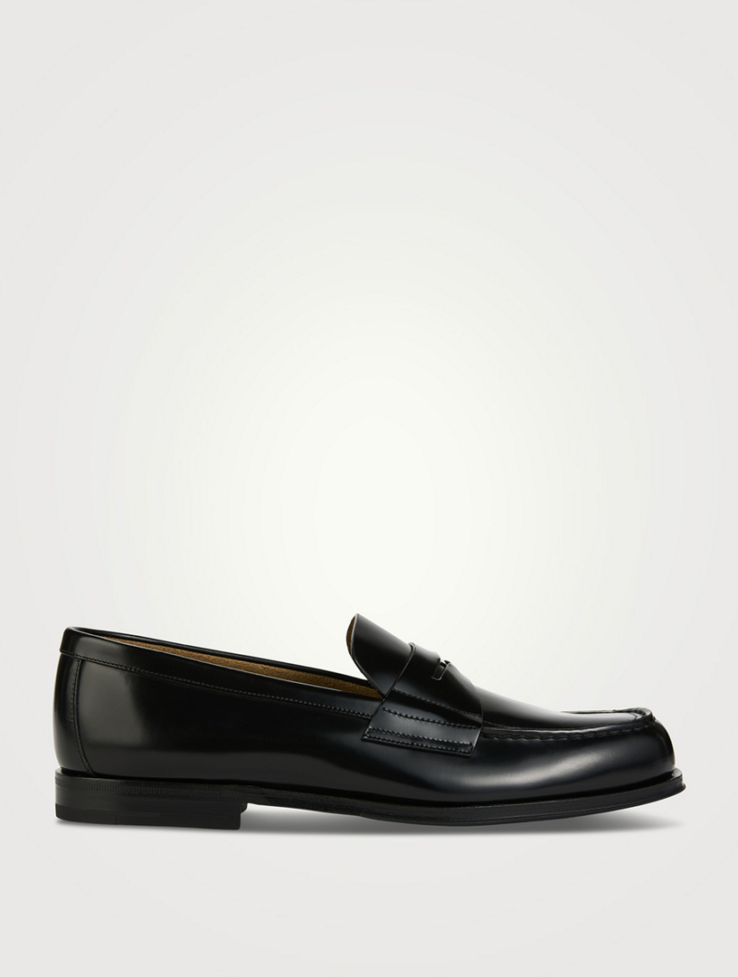 Brushed Leather Penny Loafers