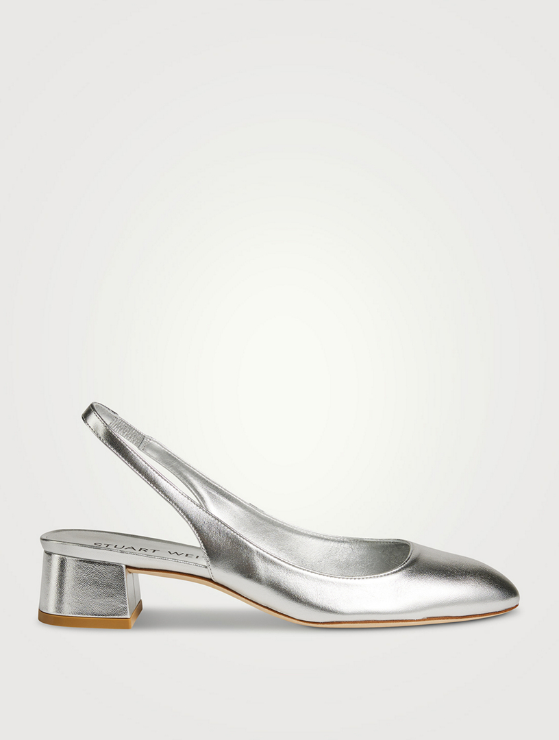 Vivienne Metallic Leather Slingback Pumps