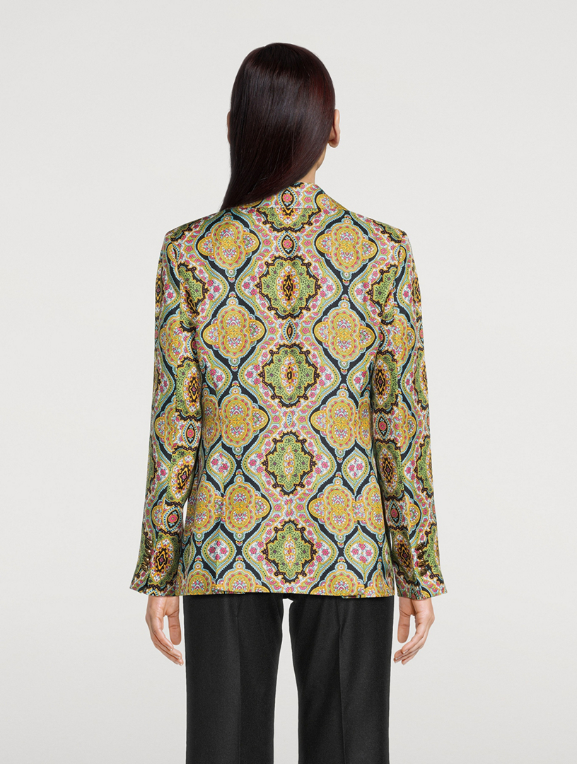 Silk Printed Blazer