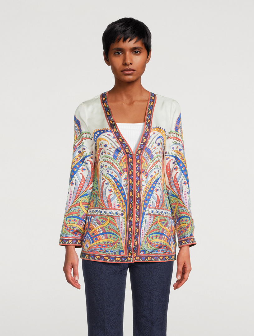 Silk Jacket Paisley Print