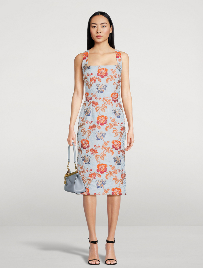 Floral Jacquard Sheath Dress