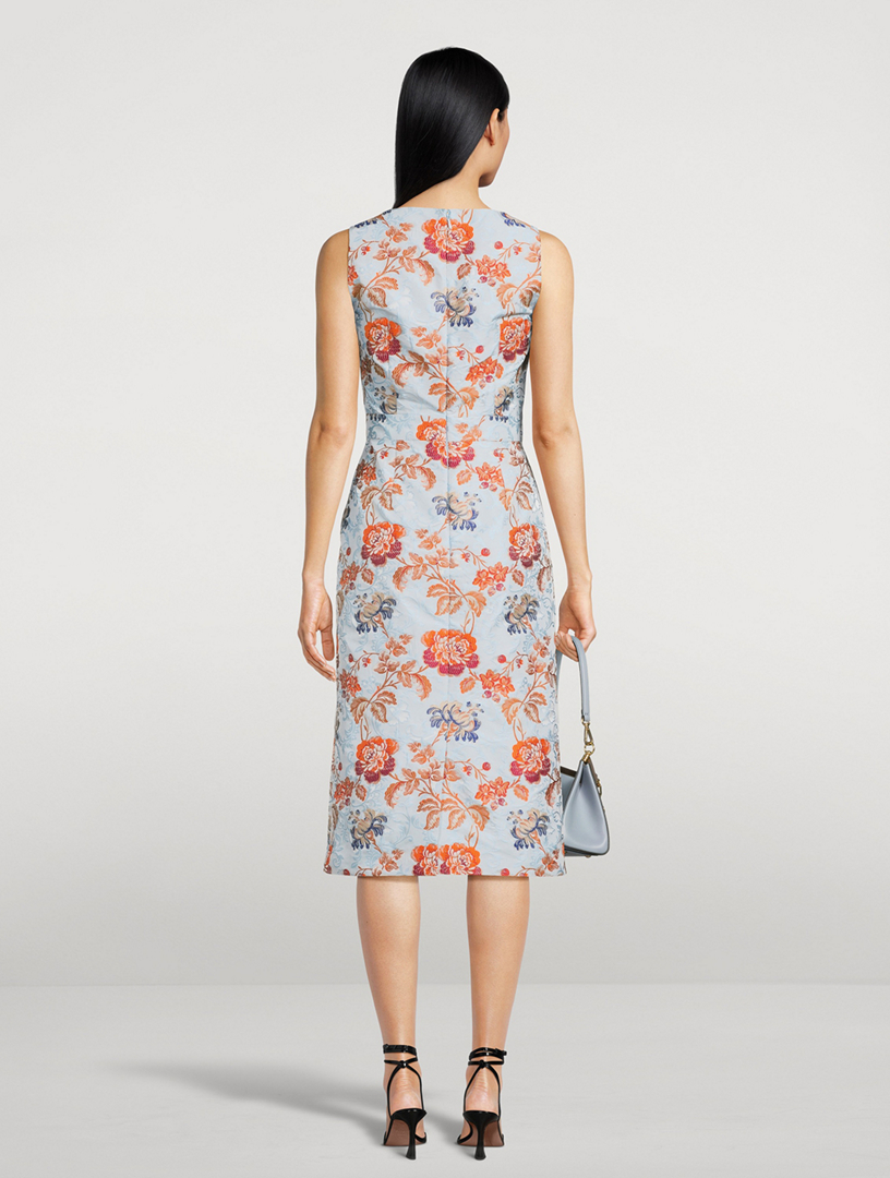 Floral Jacquard Sheath Dress