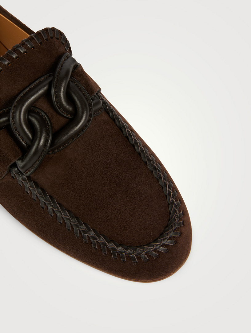 Kate Suede Whipstitch Loafers