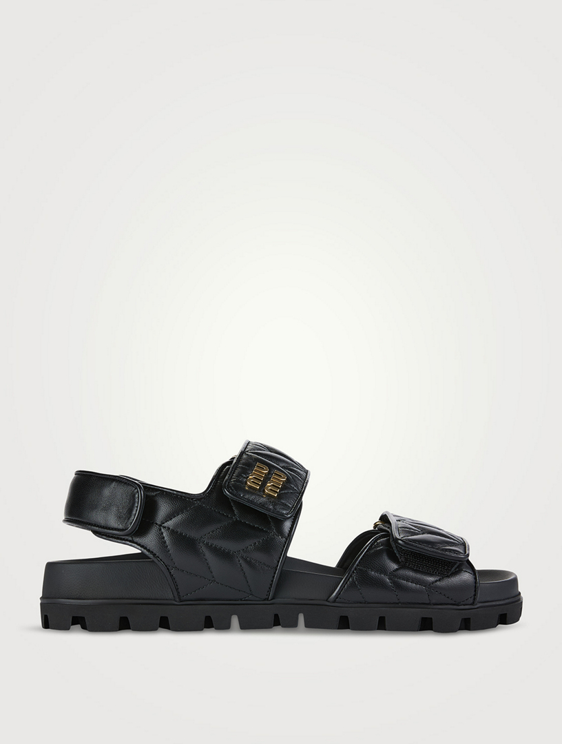 Matelassé Leather Sport Sandals