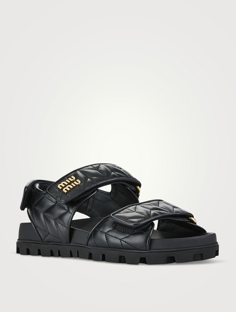 Matelassé Leather Sport Sandals