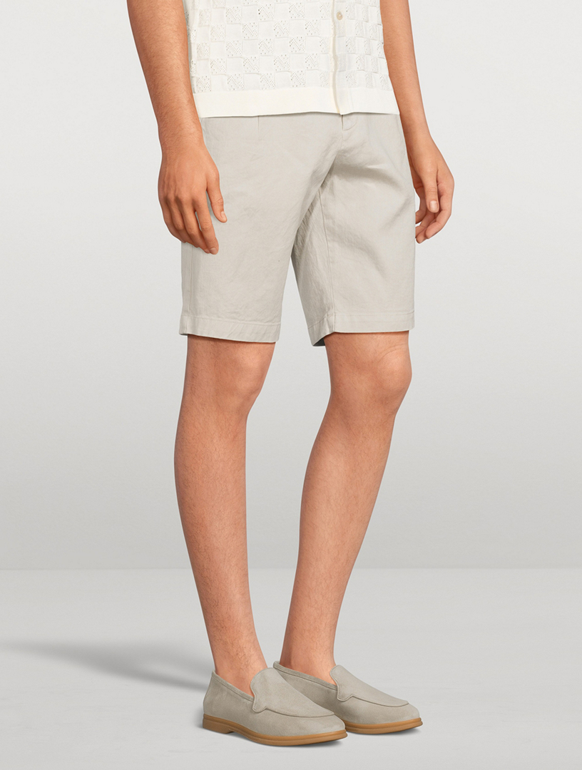 Linen And Cotton Stretch Shorts