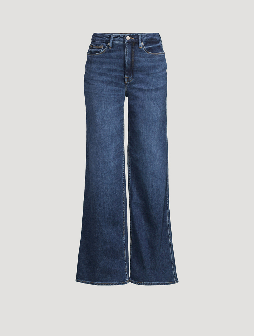 Blue Le Easy Flare raw-hem jeans, FRAME