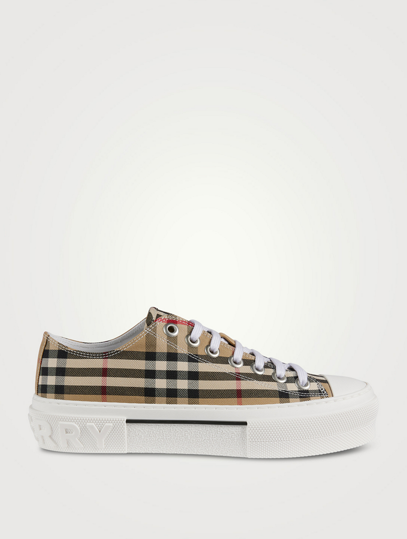 Canvas Sneakers In Check Print