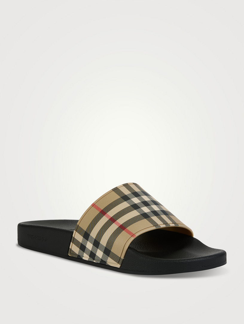 Burberry furley vintage check best sale pool slides