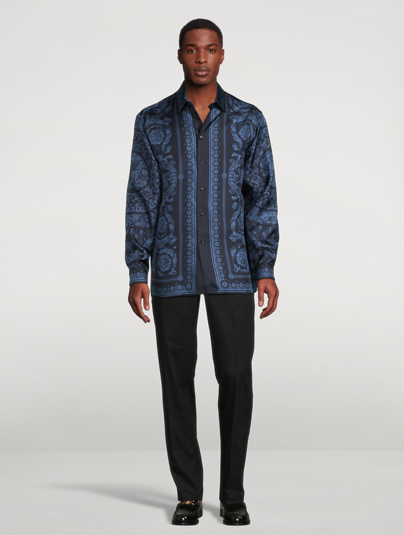 セールVERSACE 1003926-1A13397 SILK100% BAROCCO SEA SHIRT 90_1001360-